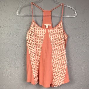 Miami Crochet Boho Racerback Tank Top Size XS